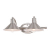 Vaxcel Akron Nickel Farmhouse Wall Sconce, 2 Light Bathroom Vanity Fixture W0376